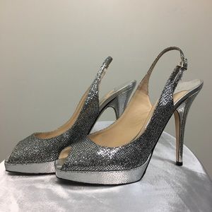 Jimmy Choo Silver Slingbacks